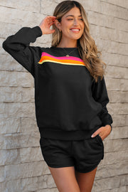 Black Striped Lounge Set