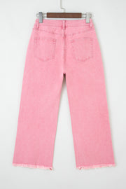 High-Rise Cropped Wide Leg Jeans – Acid Wash