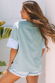 Smoke Green Frayed Star Patch Oversized Tee