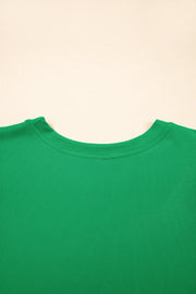 Pearl Beaded Puff Sleeve Top – Green