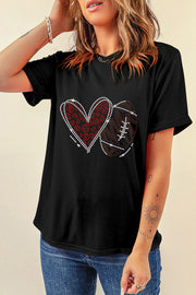 Football Heart Tee | Rhinestone Graphic