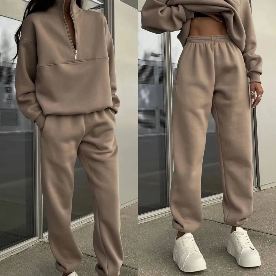 Half-Zip Travel Set | Mocha